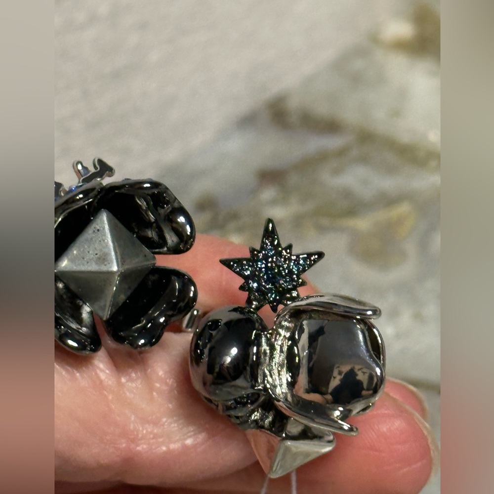 AUTHENTIC COACH double finger ring M/L skull rexy tearose star pyramid b… - Picture 9 of 16